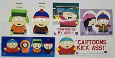 SOUTH PARK STICKERS VINYL STICKERS LOT OF 6 VINTAGE 1998 COMEDY CENTRAL