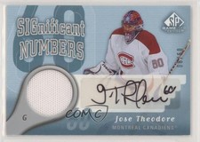 2005 SP Game Used Edition Significant Numbers 8/60 Jose Theodore #SN-JT Auto 0c3
