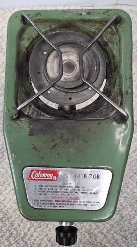 Vintage Coleman Propane Sportster Stove 5418-708 Single Burner 4/74