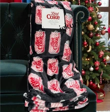 Diet Coke Velvet Soft Throw Blanket 60x70” Classic Can Design Viral Christmas