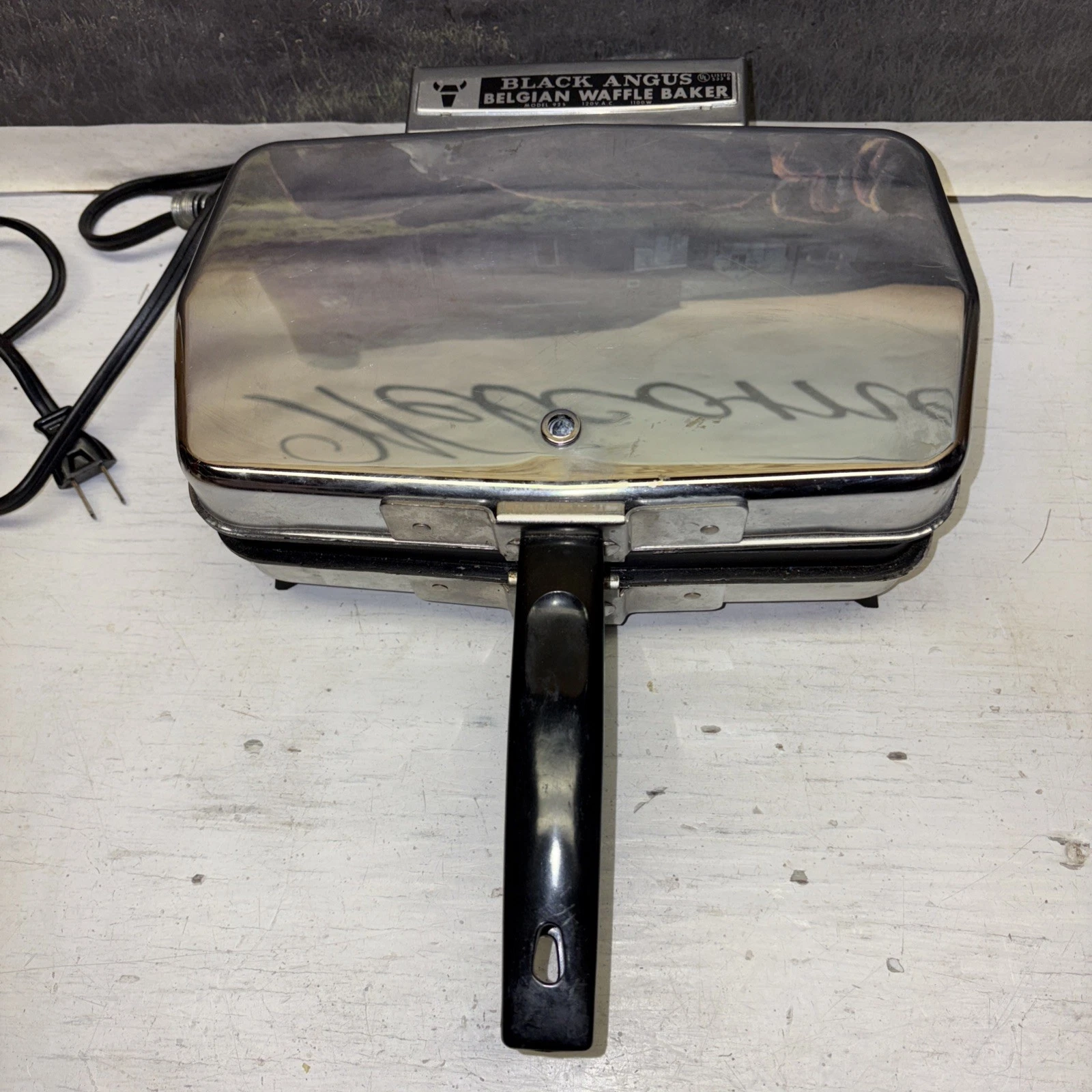 Vintage 1970s Black Angus Belgian Waffle Maker 925 Tested Works