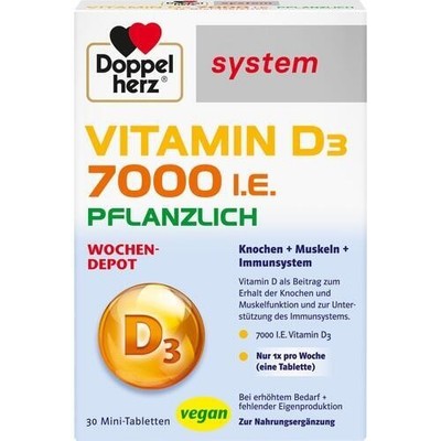 DOPPELHERZ Vitamin D3 7000 I.E. pflanzlich sys.TAB, 30 St PZN 19413093