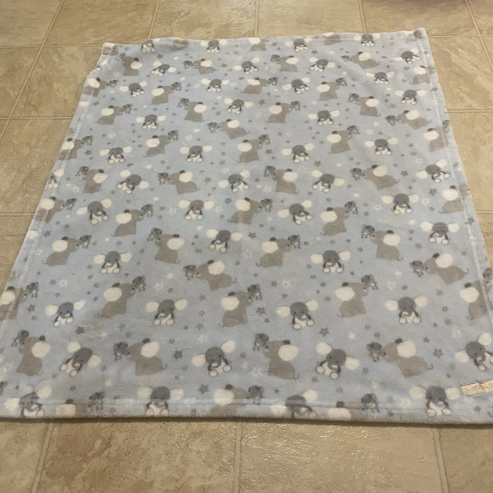 Cobertores e além de elefante azul cinza lã bebê cobertor selva lance menino pequeno - Imagem 4 de 4