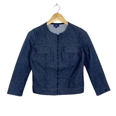 Cyber y2k Vintage 2000 s Naf Naf Taillierte Stretch Jeansjacke