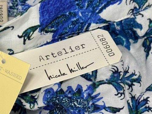 ✅New ✅Nichole miller ✅Artelier Floral Maxi Skirt ✅Size XS ✅Blue ✅Linen Blend - Picture 6 of 11