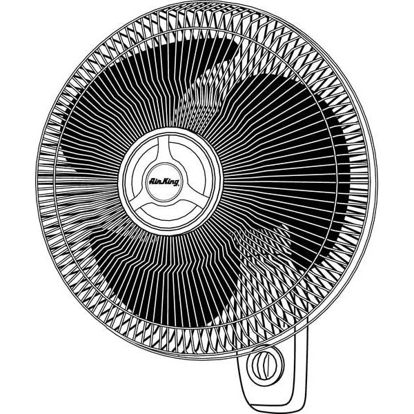 Air King 9018 Wall Mount Oscillating Fan W/ 18 In Blade Dia, 3 Speeds, 120V Ac, - Image 2 of 2