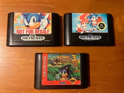 SONIC THE HEDGEHOG for SEGA GENESIS -- Trilogy -- Sonic 1 2 & 3 for Sega Genesis