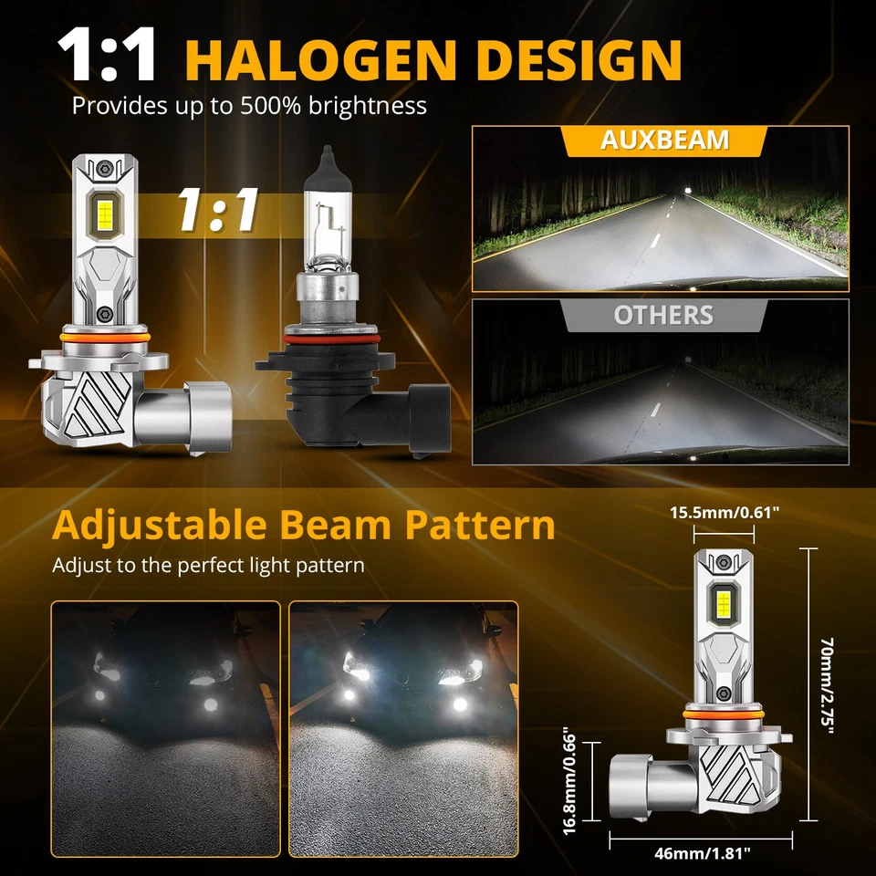 For Lexus RX330 2004-2006 RX350 2007-2009 AUXBEAM LED Headlight High Low Fog Kit - Image 2 of 4