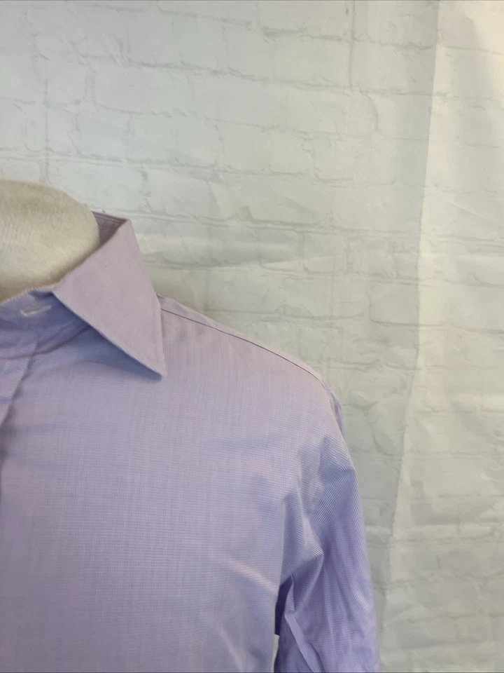 Thomas Pink 男式紫色格子棉质正装衬衫 16 - 34 $195 — 第 2/4 张图片