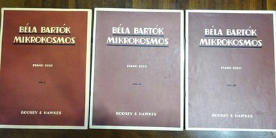Béla Bartók MIKROKOSMOS Piano Solo Vol 1-2-3 - Boosey & Hawkes LTD London