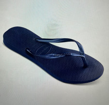 Women's Havaianas Slim Blue Flip Flops Size 6 / 37-38 Good Condition