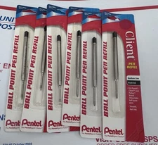 Pentel 1 Mm Medium Client Ballpoint Pen Refill Black lot of 6