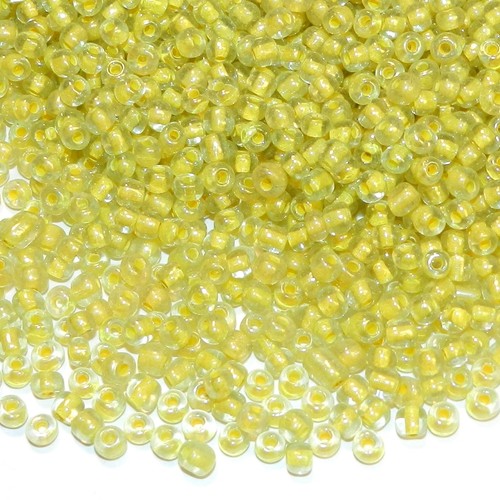 SBX1533 gelb leuchtende Innenfarbe 6/0 4 mm Rondelle Glassamen Perlen 450 g - Bild 2 von 3