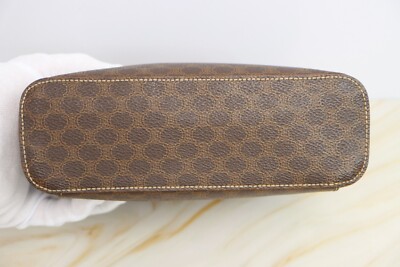 CELINE Macadam Vanity Bag Pouch Brown Bag Handbag Women's Free