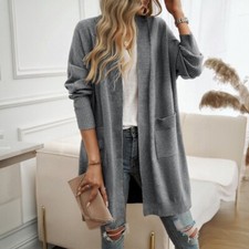 Women Knitted Cardigan Blouse Sweater Coat Jacket Long Batwing Sleeve Loose Chic