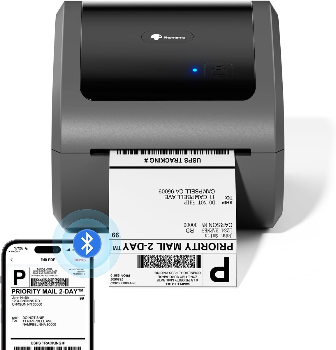 Bluetooth Thermal Shipping Label Printer or Paper for USPS Shopify eBay Lot
