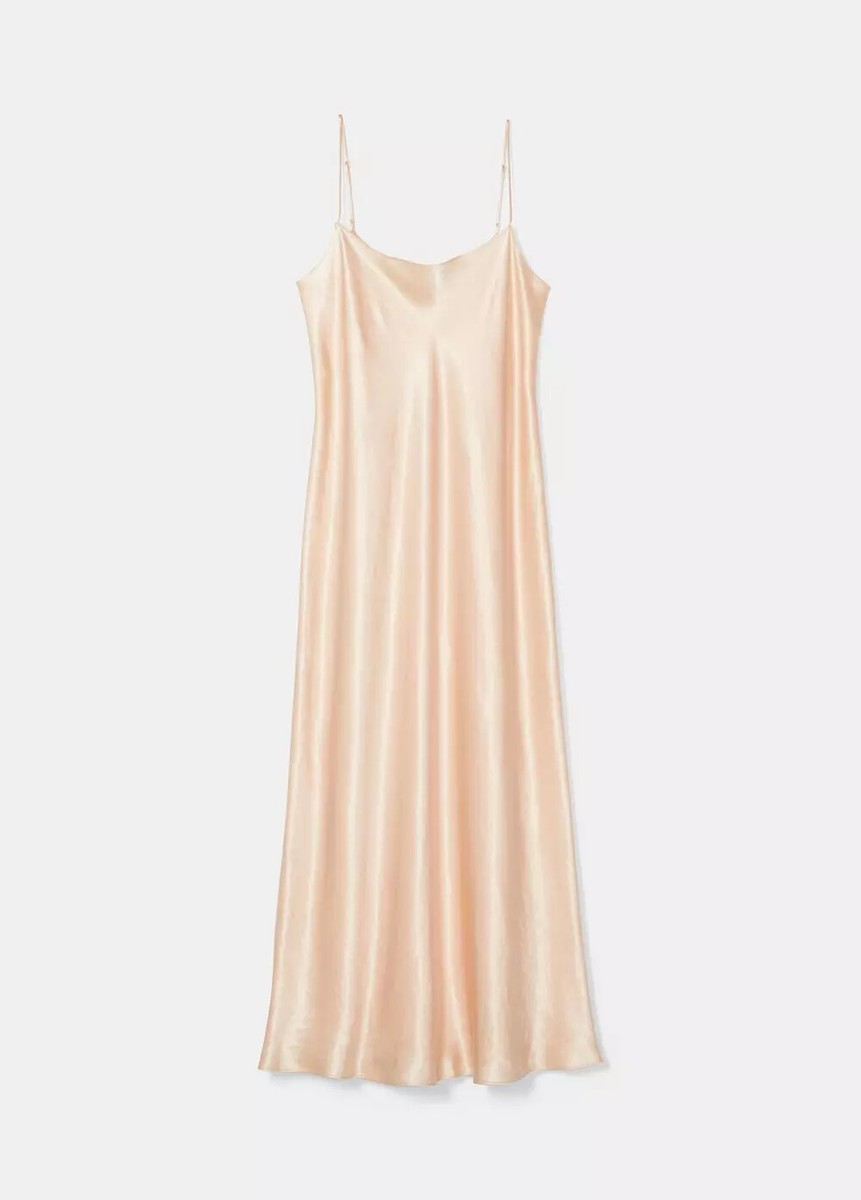 NEW VINCE Satin Slip Dress in Lychee Size M #D4960 UK
