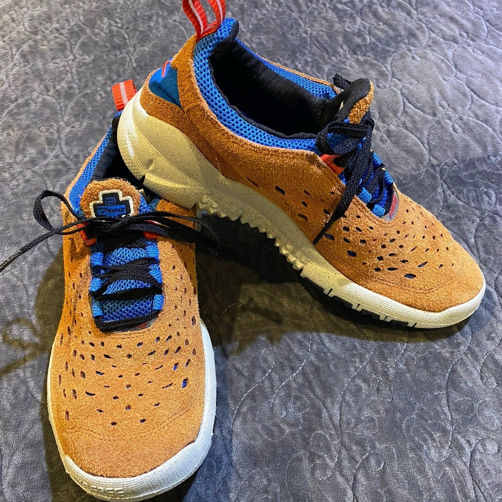 Nike Free Run Trail Running Shoes Dark Russet Blue Nebula Size 7.5