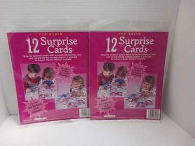 Vintage Fun World Surprise Scratch Off Valentines Day Cards Sealed 2 Packs NOS