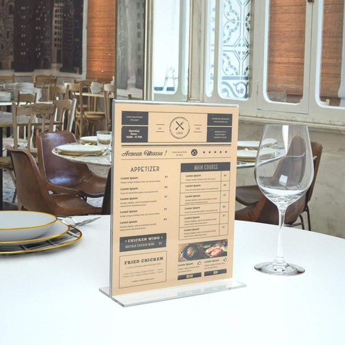12 Pack 8.5x11 Acrylic Sign Holder Table Menu Display Stand Clear Plastic Double - Picture 6 of 7