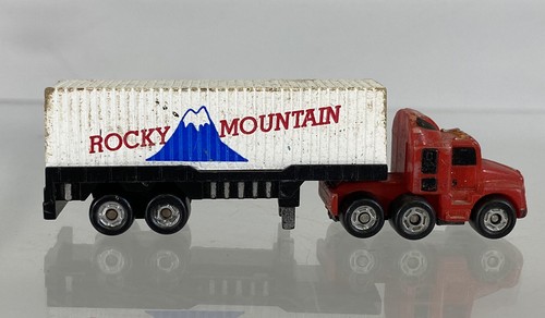 Vintage 90s Micro Machines Rocky Mountain Semi Truck Tractor Trailer Red Cab - Picture 3 of 7