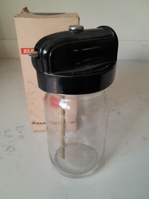 Vintage NOS Art Deco Electrolux Sprayer Embossed Glass Bottle In Original Box
