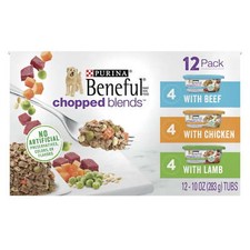 Chopped Blends Wet Dog Food Real Soft Beef, Chicken & Lamb, 10 oz Tubs (12 Pack) 4.77 per gallon