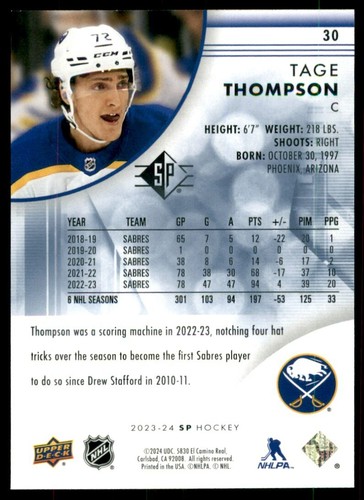 2023-24 SP HOCKEY BASE CARDS BLUE VARIANT - PICK FROM LIST - U PICK - Picture 62 of 200