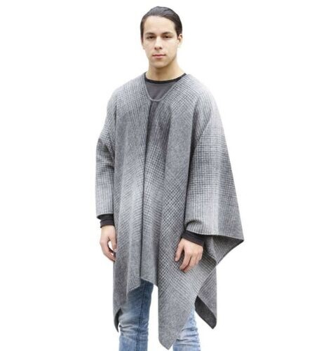 Grueso Alpaca Mezcla Lana de Poncho para Mujer Hombre Capa Abrigo Unisex Perú