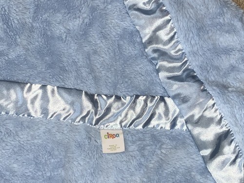 Circo Target Blue Baby Blanket Thick Plush Satin Trim Edge - Picture 4 of 4