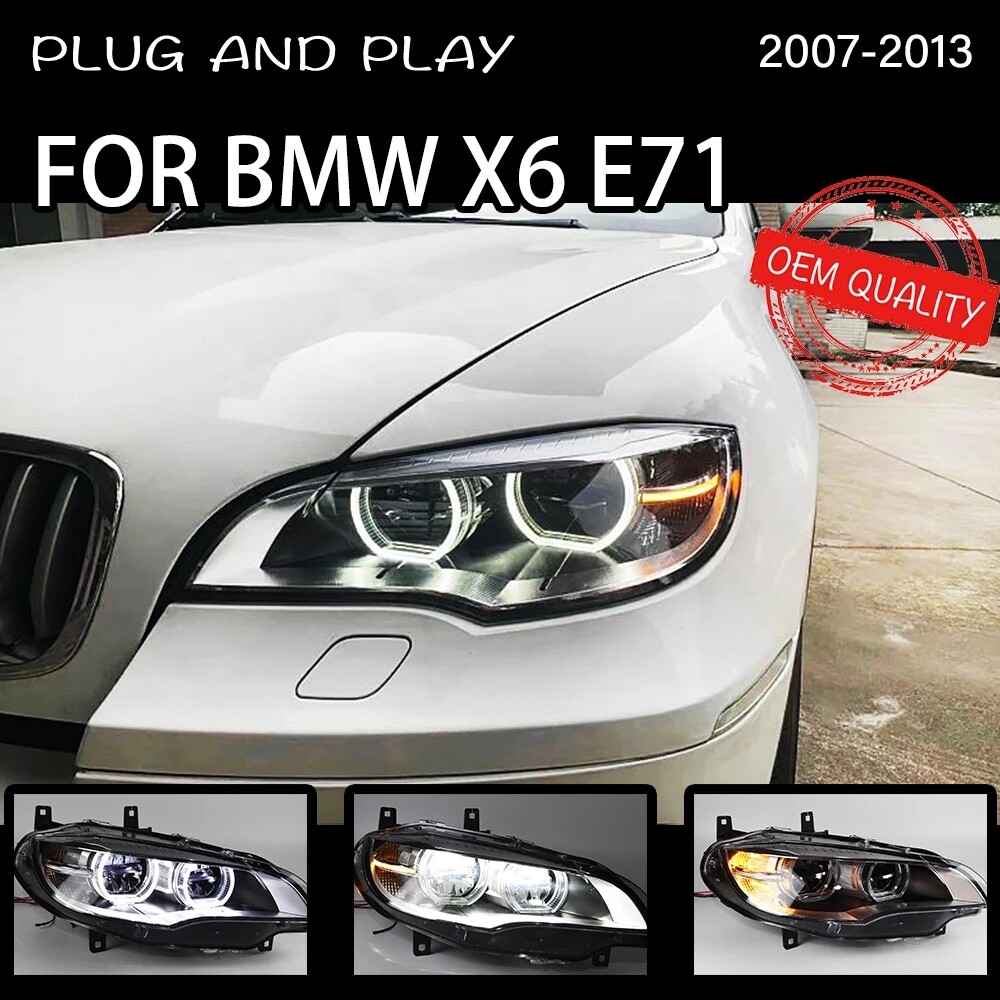 Headlights For BMW X6 E71 2008-2014 Sequential Turn Signal