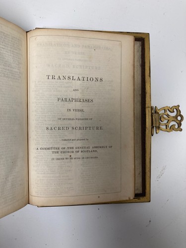 1854 Holy Bible + Psalms / Leather Fine Binding / Brass Scrollwork and Clasp - Picture 18 of 20