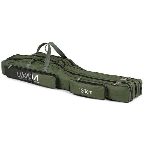 3Layer 130cm Folding Fishing Rod Bag Canvas Tools Storage Bag J5F4 - Picture 4 of 11