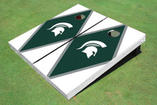 Michigan State University Hunter And White Matching Diamond Cornhole Boards