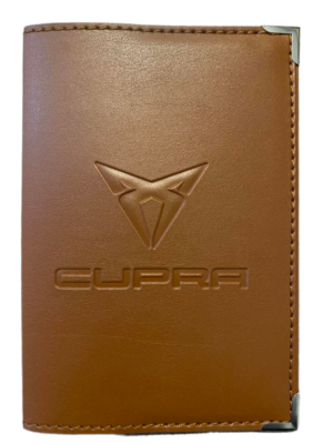 Etui Carte Grise Cupra Ateca Leon Simili Cuir Surpiqure Cuivre