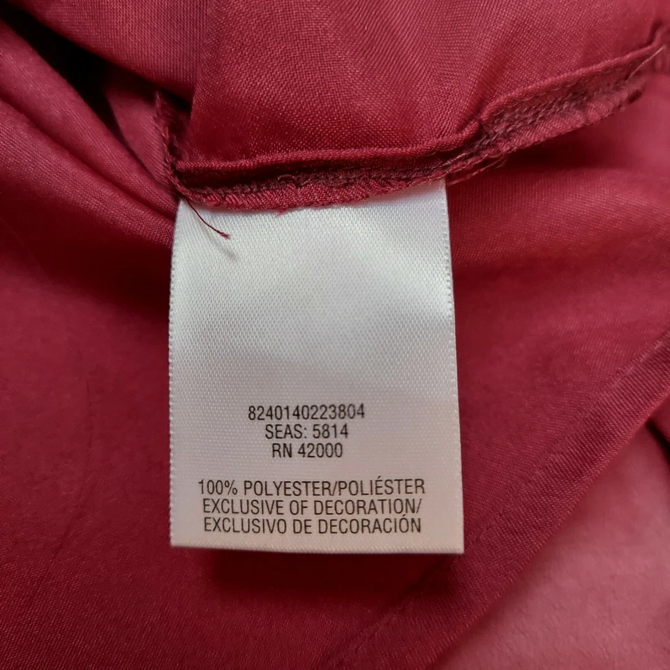 Jaclyn Smith Beaded Embellished Chiffon Top Blouse Medium Long Sleeve Maroon - Imagem 4 de 4