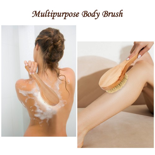 Dry Brushing Body Brush Wood Shower Bath Back Brush Skin Massage Scrubber Spa - Picture 6 of 7