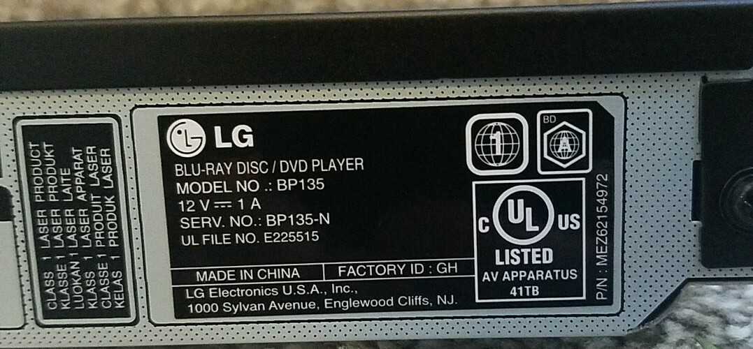 LG BP-135 ブルーレイプレイヤー 2D-Blu-ray Disc™ Player - BP135 | LG HK