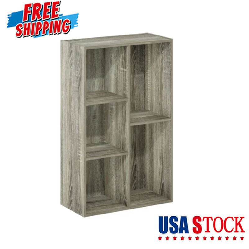 5-Cube Reversible Open Shelf Bookcase Storage Organizer for Office Living Room