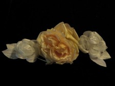 Retro Millinery Flower Collection All Roses 3" White 5" Blush for Hat  H2185