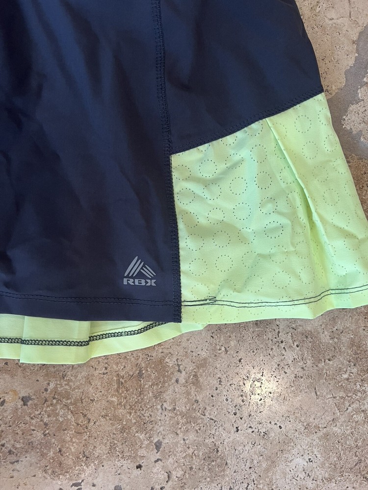 RBX Golf Tennis Skirt Skort in Neon Green Gray with X-DriColor Tech - Size L