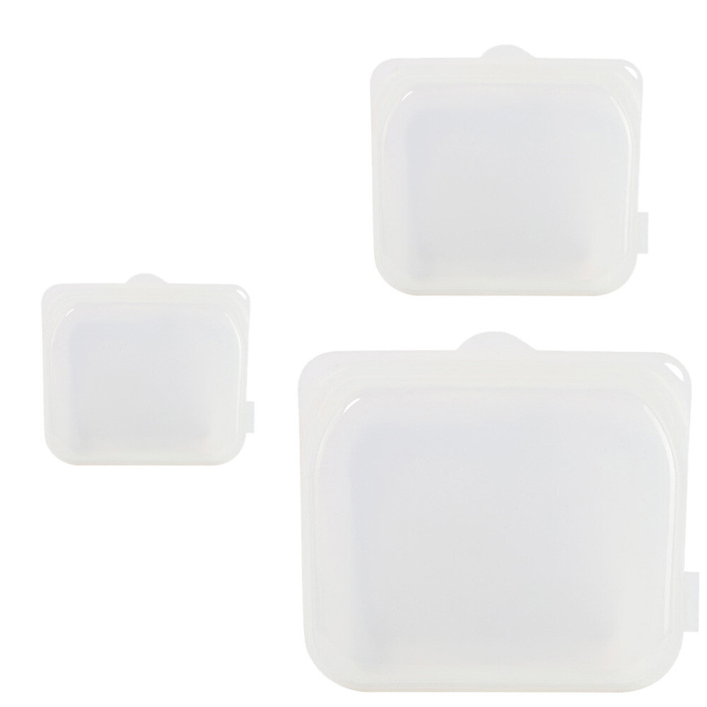 3 Pcs Fresh-keeping Bags Silicone Storage Container Reusable Sandwich