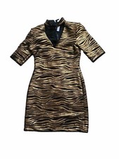 ALICE & OLIVIA INKA ZEBRA SEQUIN VELVET PRINT CHOKER MINI DRESS sz 4 NWT