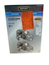 Defiant Brandywine Bed And Bath Door Knob Stainless Steel 2 Pack. Brand New