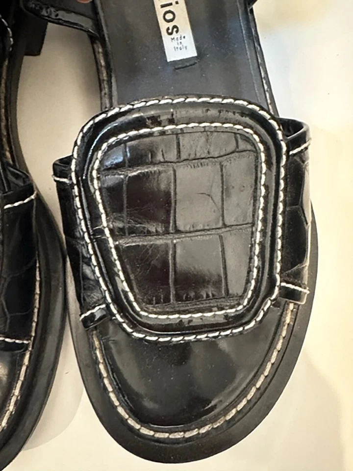 Sandalias para mujer Designer Acne Studios talla 7 38 charol cocodrilo Foto 4 de 4