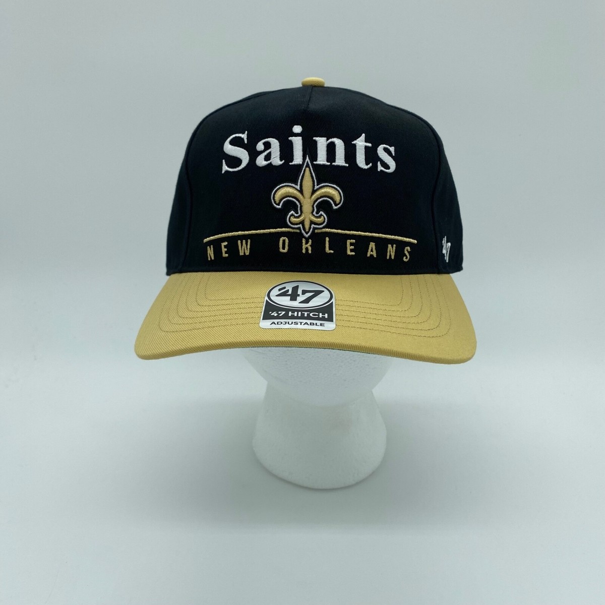 '47 Hitch Men's New Orleans Saints NFL Hat Cap Black Gold Adjustable