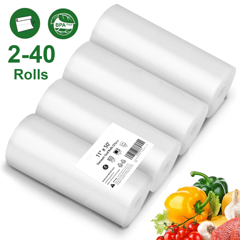 11"x50' Vacuum Sealer Bags Roll 4 Mil Food Storage Saver Embossed Sous Vide Cook