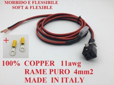 Yaesu Sommerkamp FT-107 FT 107M DC power cable cord 4mm2 11awg SOFT FLEX