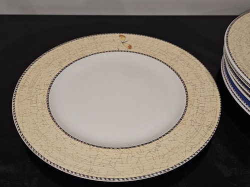 Set of EIGHT Wedgwood Sarah's Garden Dinner Plates 11 1/8" Blue Red Yellow - Picture 9 of 18