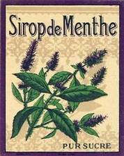 Label label PURE MINT SYRUP SUGAR, printed. JOUNEAU No. 1953, 1930s 